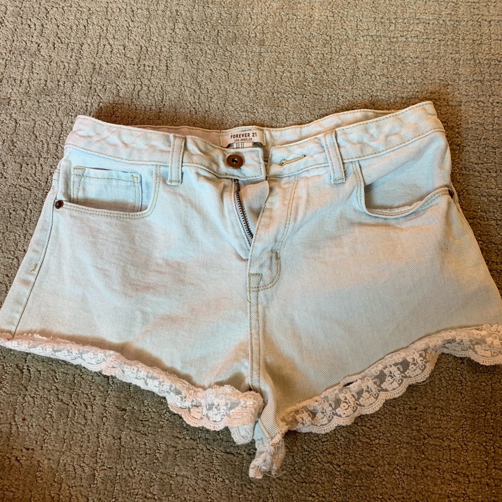 High waisted jean shorts